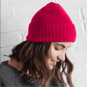 NWT Alternative Apparel Ultra Soft Wool Blend Beanie Hat in Red